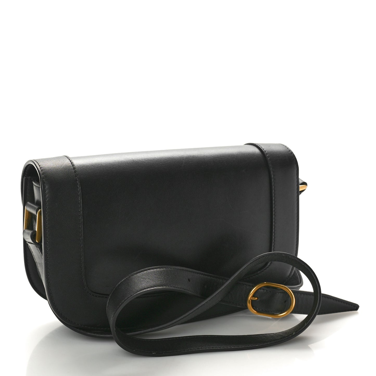 Calfskin Monochrome Medium Supervee Crossbody Bag Black