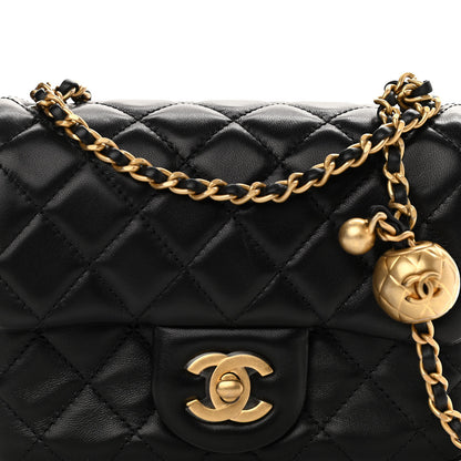 Chanel Lambskin Quilted Mini Pearl Crush Flap Black 7 of 10