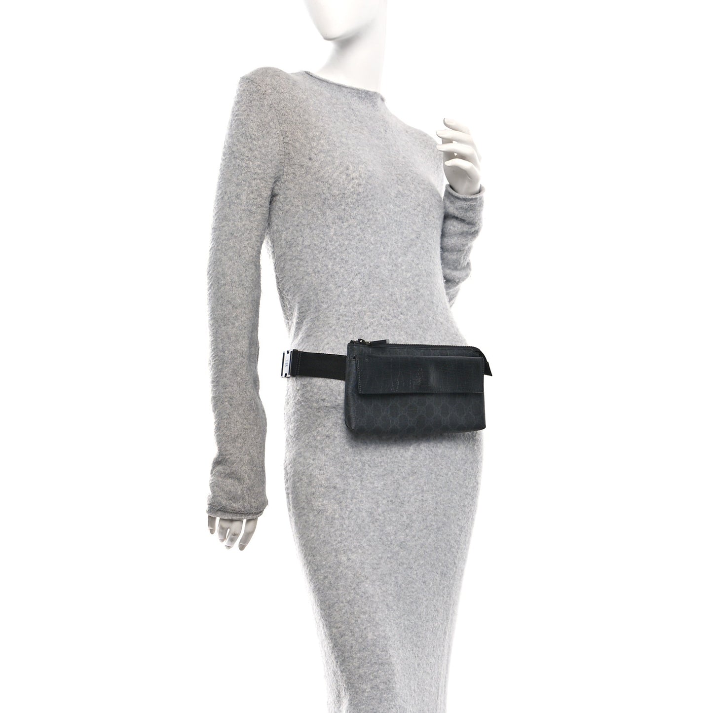 GG Plus Monogram Waist Belt Bag Black