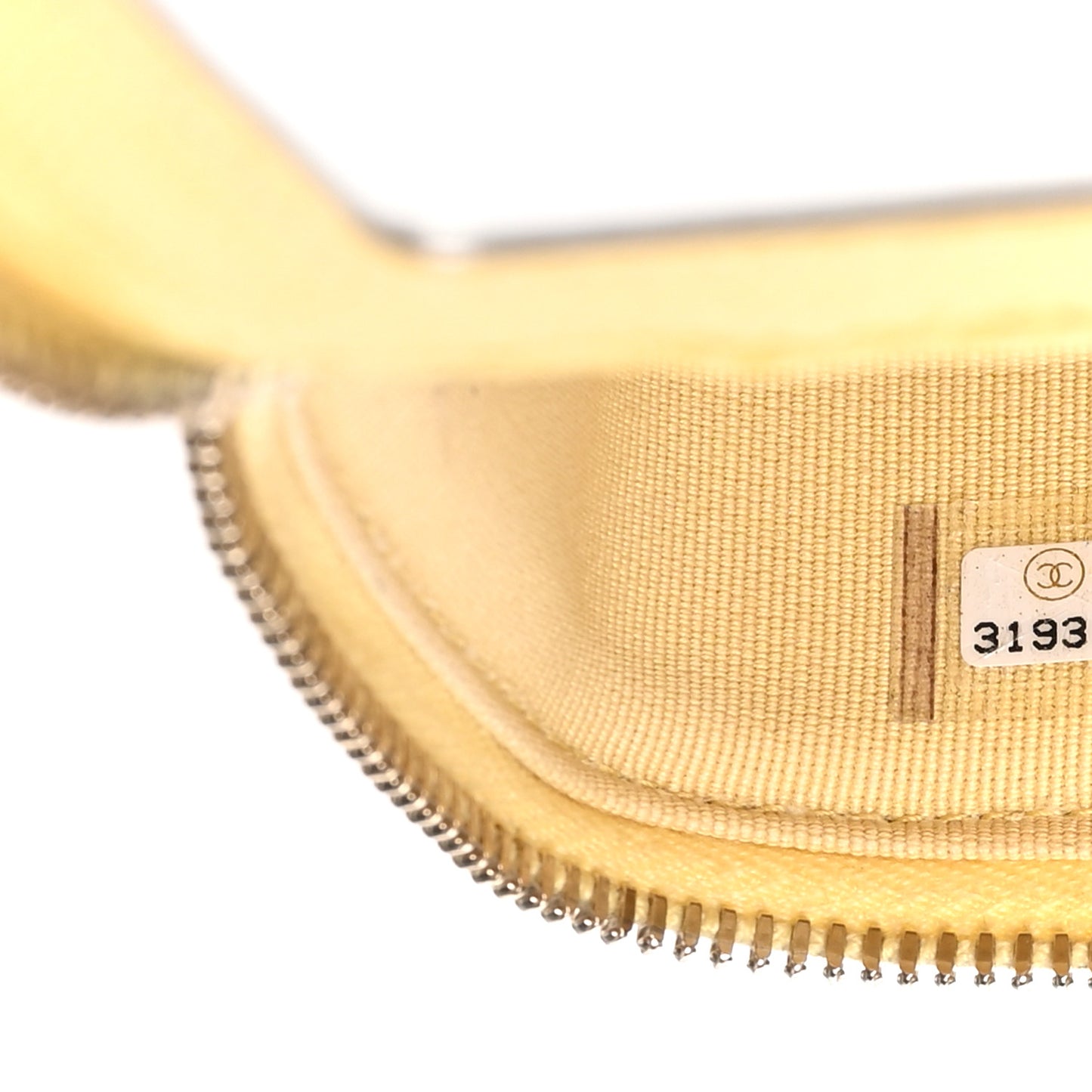Caviar Quilted Small Tiny CC Vanity Case With Chain Yellow