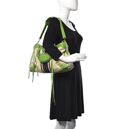 Balenciaga Agneau Linen Classic Hardware City Green 2 of 17
