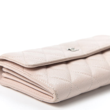 Chanel Caviar Quilted Large Gusset Flap Wallet Pink 5 of 9