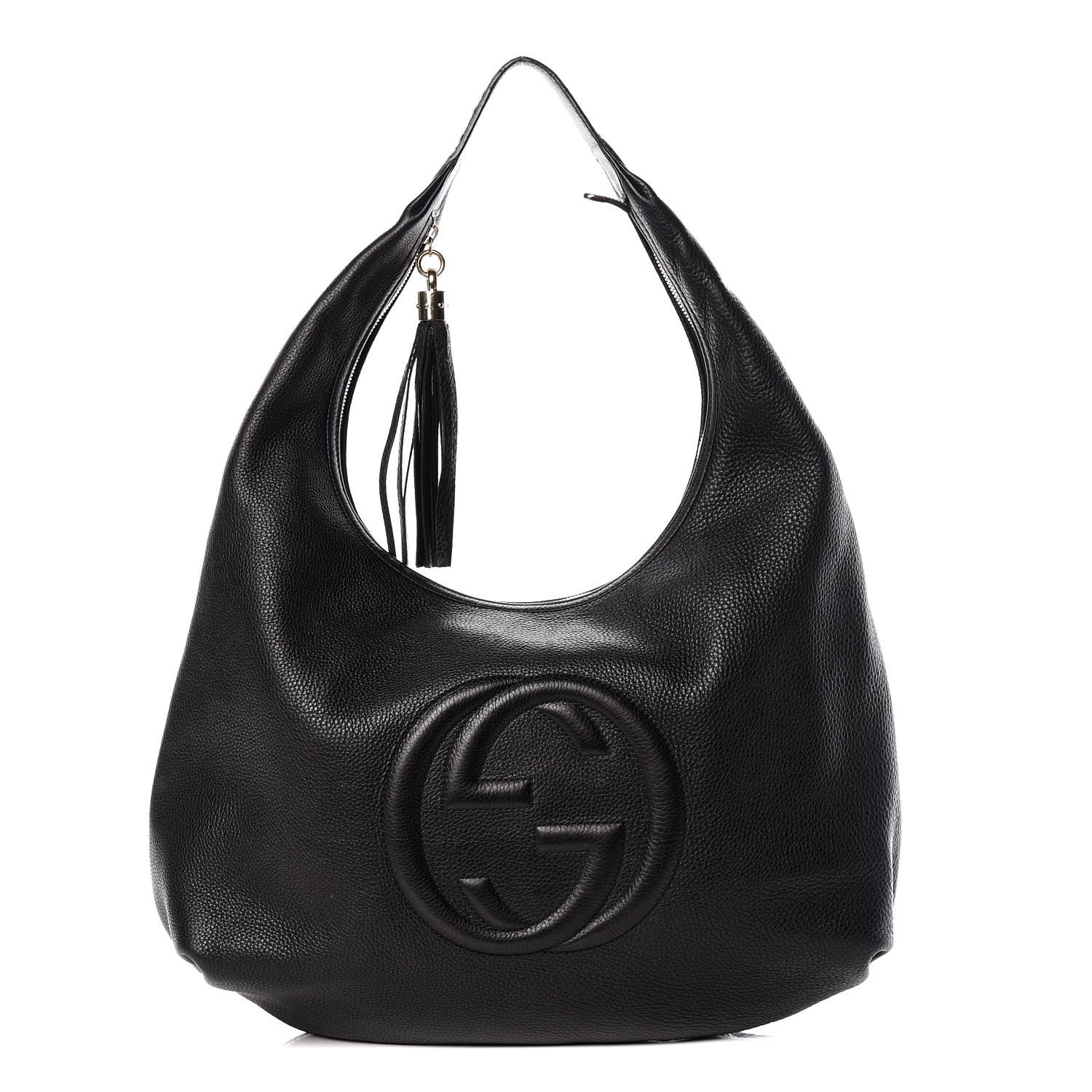 Gucci Pebbled Calfskin Large Soho Hobo Black 1 of 15