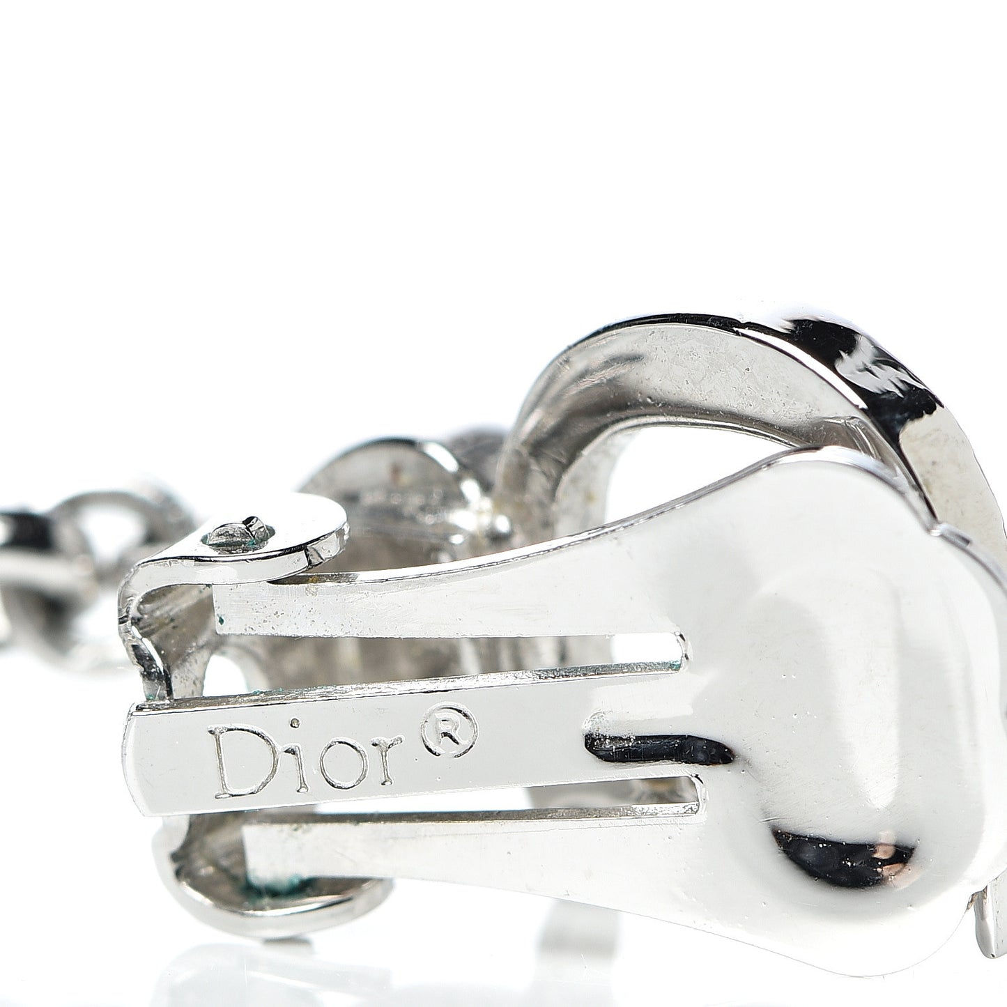 Crystal Heart Clip On Earrings Silver