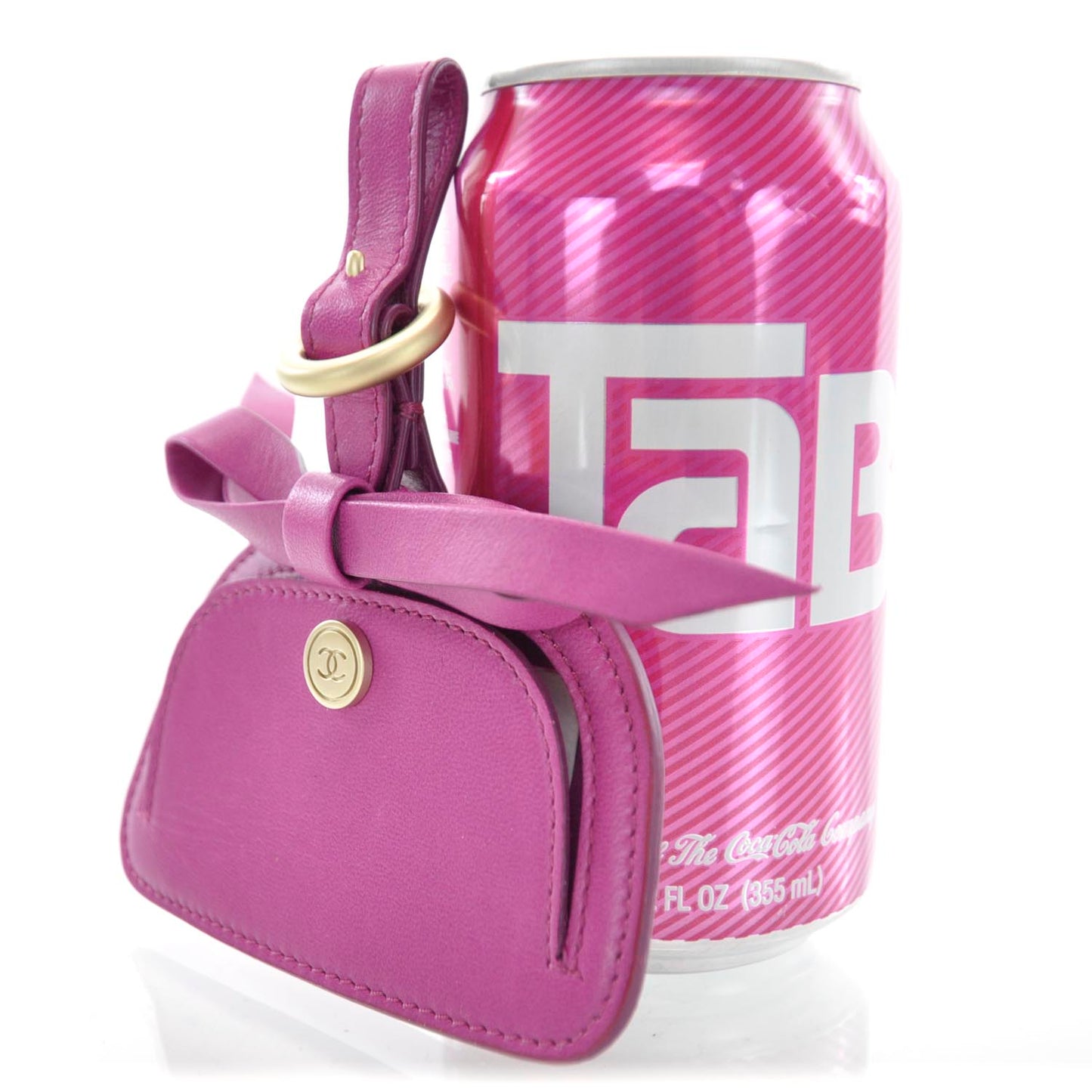 Leather Luggage Tag Pink
