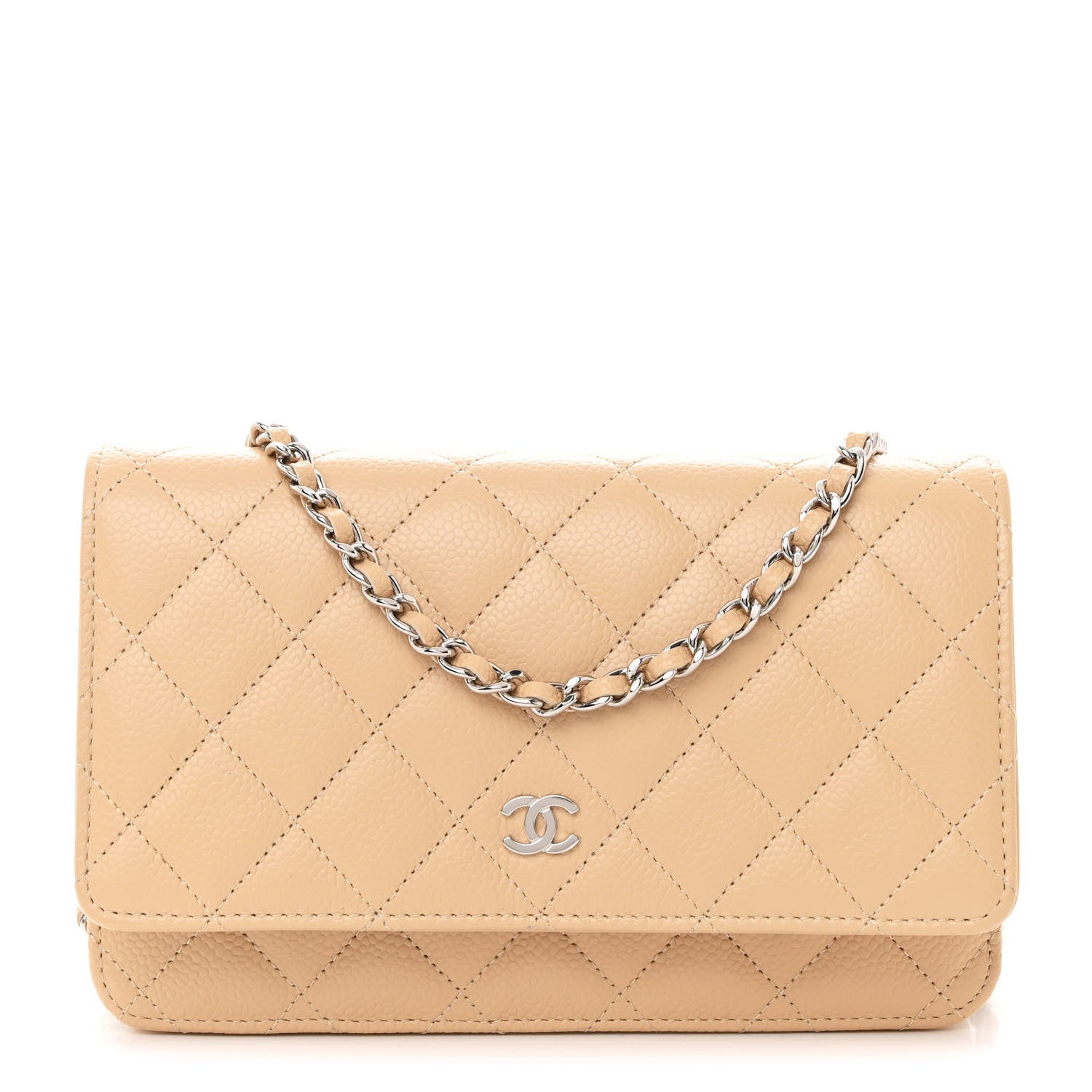 Chanel Caviar Quilted Wallet on Chain WOC Beige 1 of 10