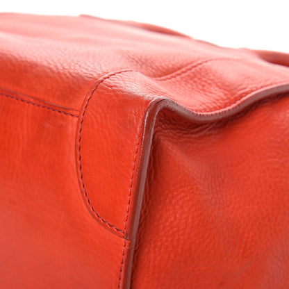 Celine Drummed Calfskin Mini Luggage Vermillion 13 of 15