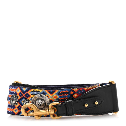 Christian Dior Canvas Embroidered Studded Mexico Shoulder Strap Multicolor 1 of 5