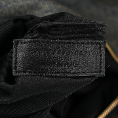 Saint Laurent Denim Quilted Medium Loulou Puffer Monogram Chain Satchel Blue Cinnamon 7 of 10
