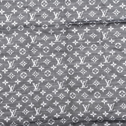 Louis Vuitton Silk Wool Monogram Denim Shawl Black 4 of 5
