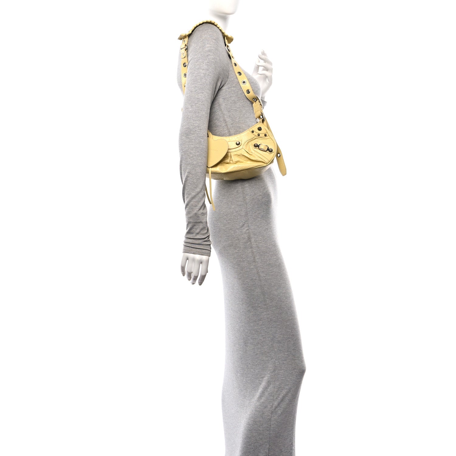 Balenciaga Agneau Arena Le Cagole Shoulder Bag XS Butter Yellow 2 of 11