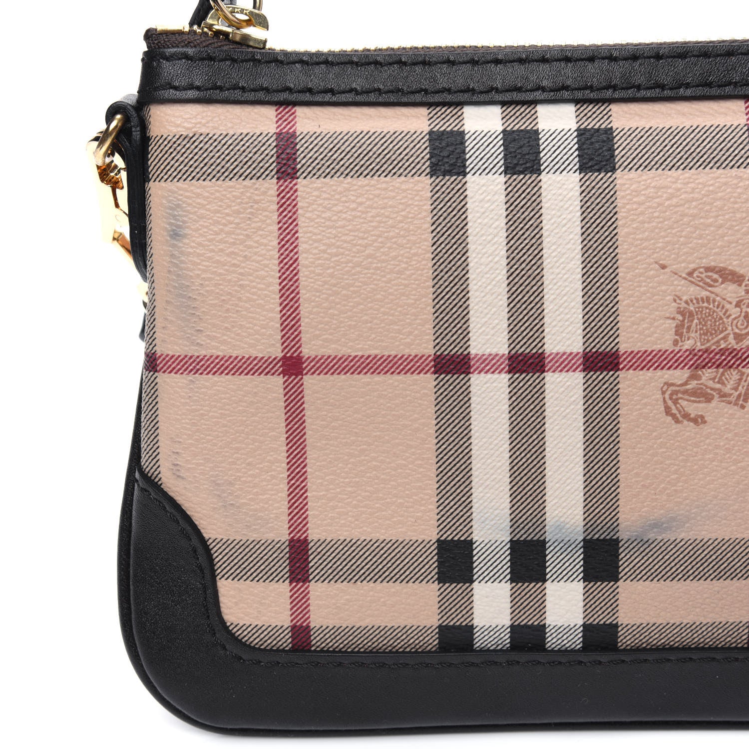 Burberry Haymarket Check Small Peyton Crossbody Clutch Bag Chocolate 12 of 18