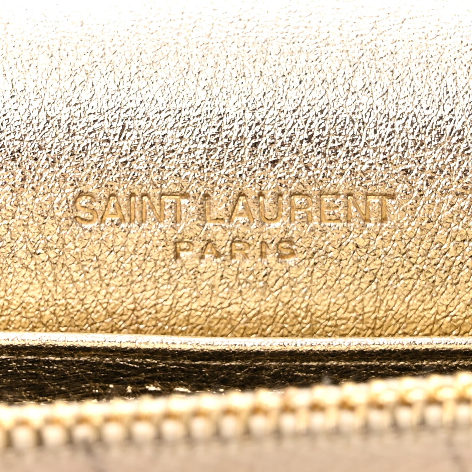 Saint Laurent Metallic Calfskin Monogram Envelope Chain Wallet Gold 6 of 12