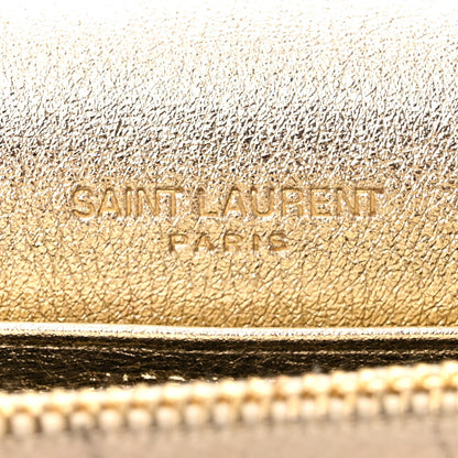 Saint Laurent Metallic Calfskin Monogram Envelope Chain Wallet Gold 6 of 12