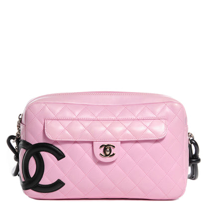 Chanel Calfskin Quilted Cambon Camera Bag Pink Black 1 of 7