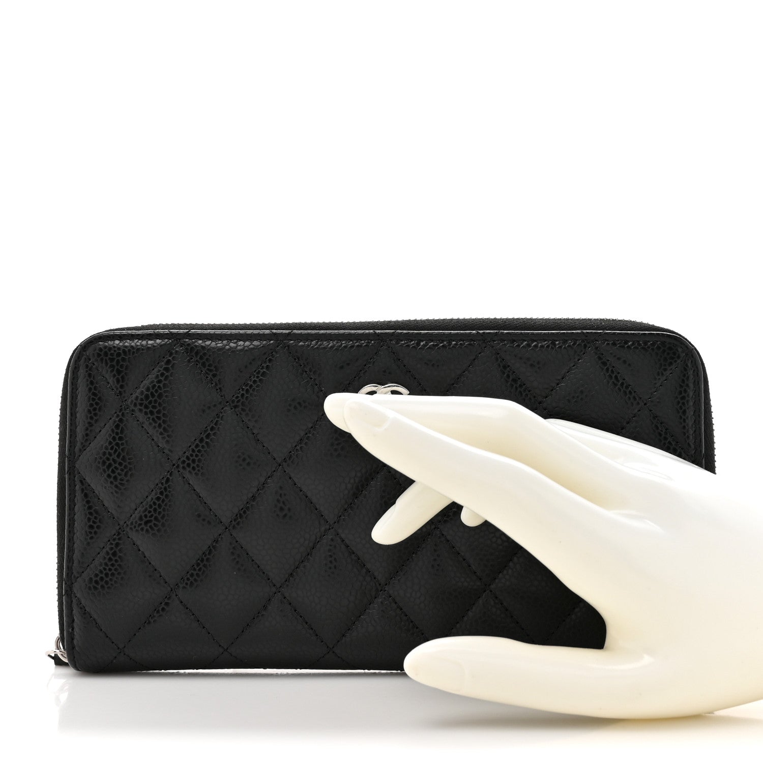 Chanel Caviar Quilted Large Gusset Zip Around Wallet Black 2 of 8