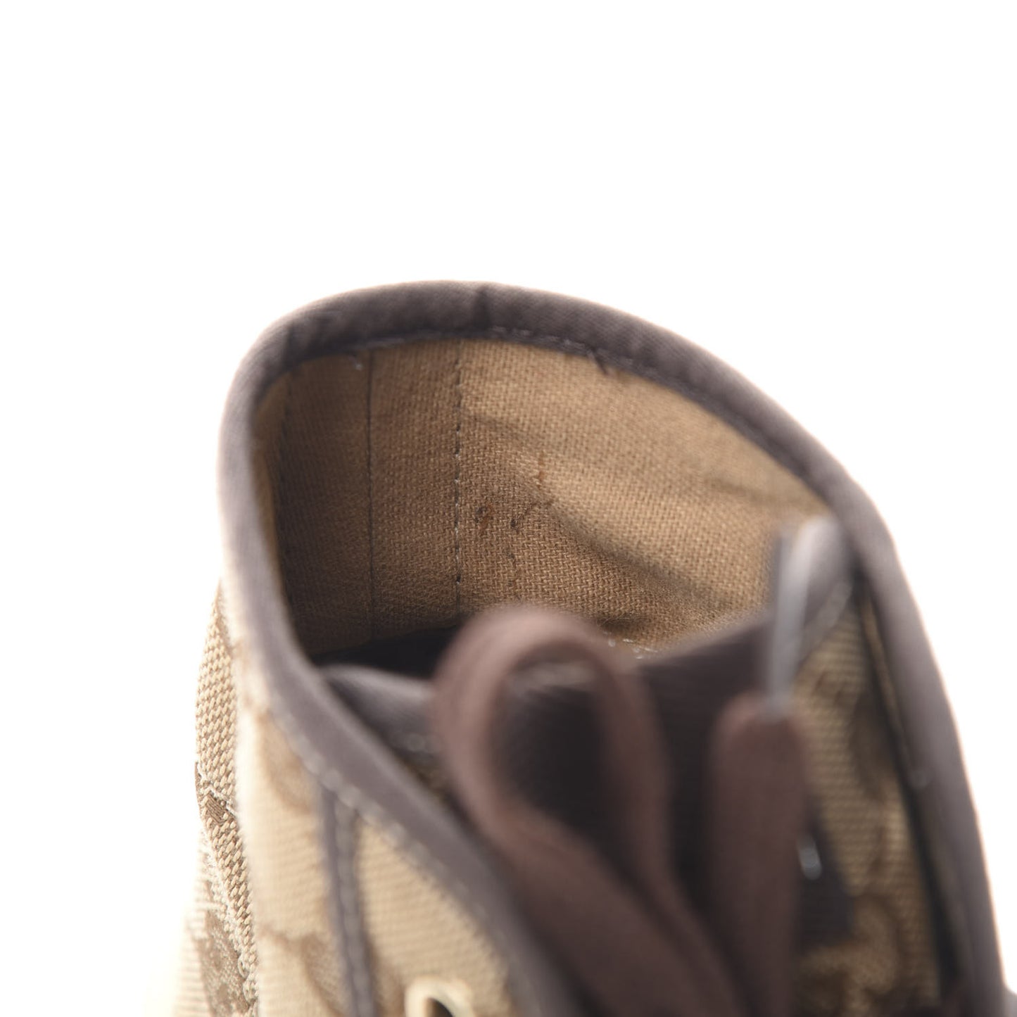 GG Monogram Web Womens High Top Sneakers 37 Brown