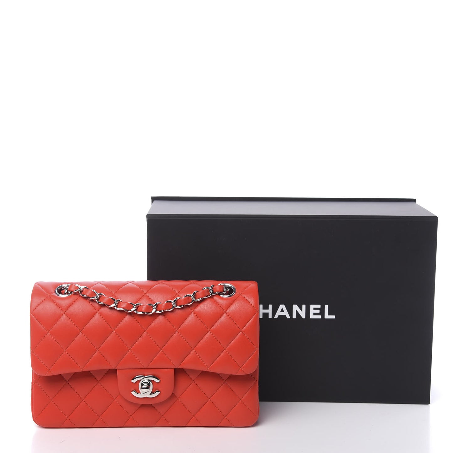 Lambskin Quilted Small Double Flap Red