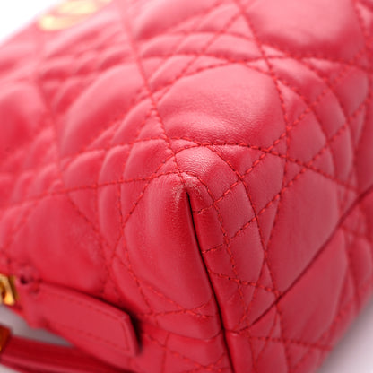 Christian Dior Lambskin Cannage Caro Beauty Pouch Raspberry 7 of 10