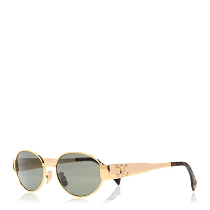 Celine Metal Triomphe 01 Sunglasses CL40235U Gold Green 1 of 7