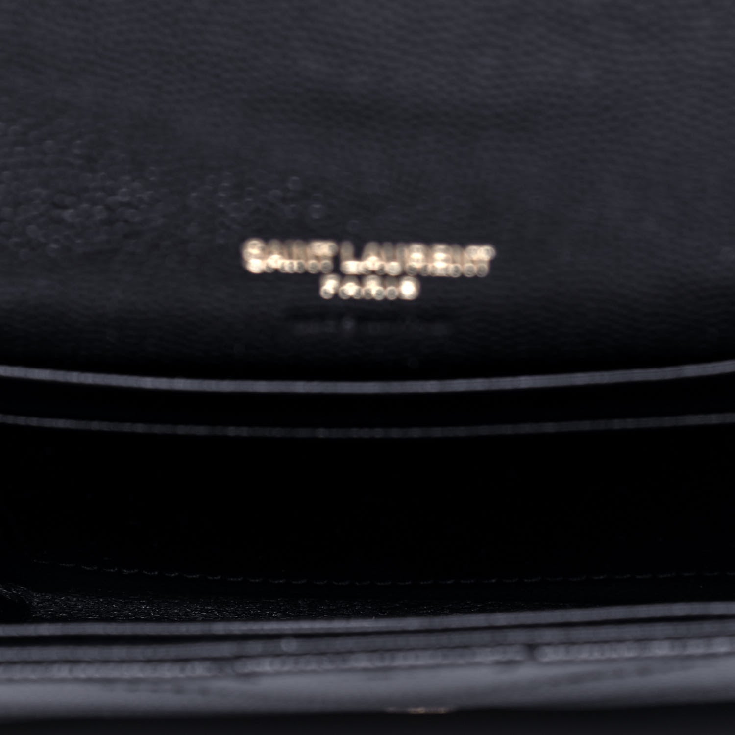 Saint Laurent Grain De Poudre Matelasse Chevron Small Monogram Envelope Wallet Black 3 of 5