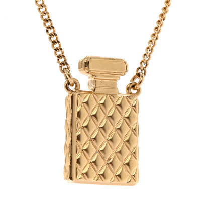 Chanel Crystal Pearl Perfume Bottle CC Necklace Black Gold 6 of 6