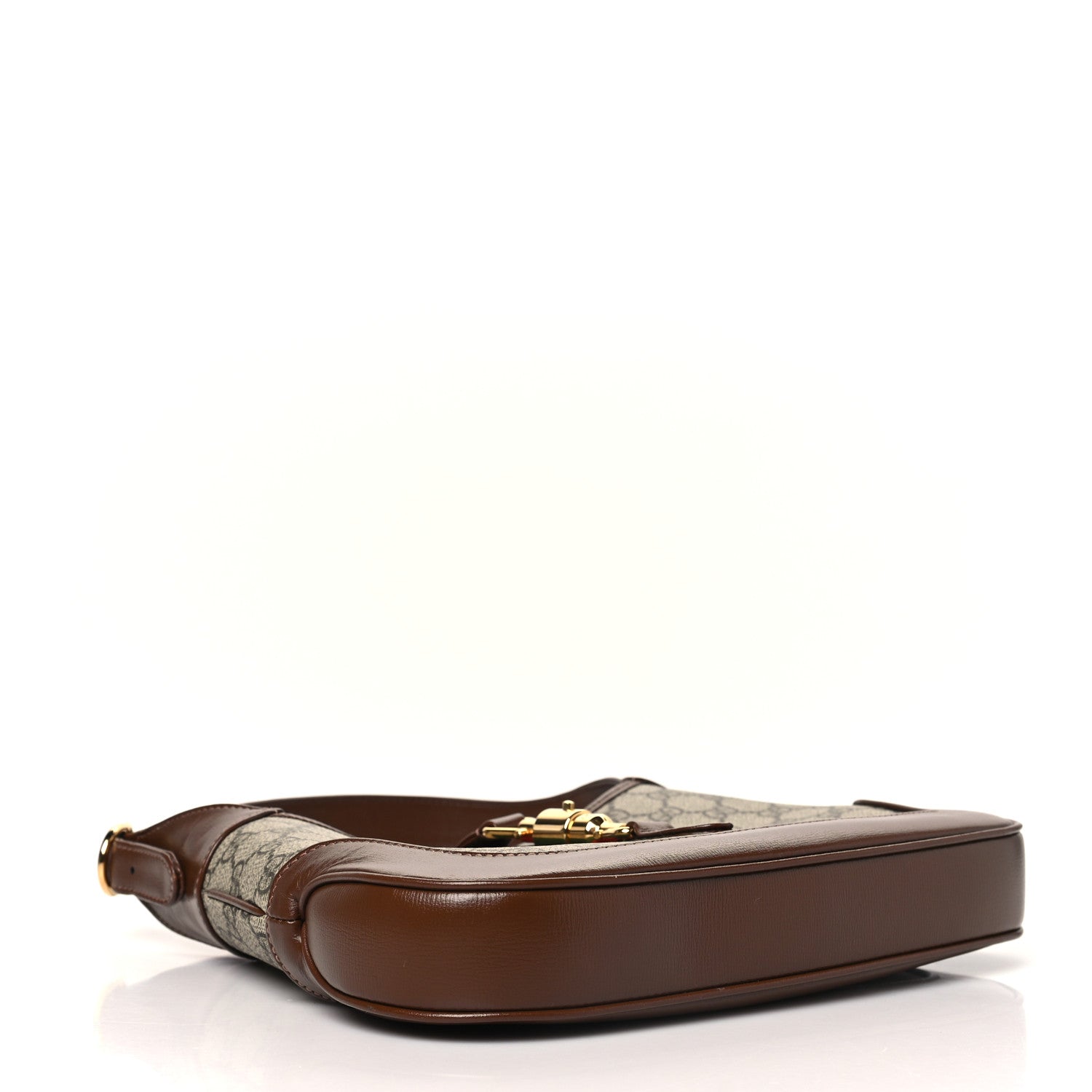 Gucci GG Supreme Monogram Azalea Calfskin Web Small Jackie 1961 Hobo Beige Ebony Brown Sugar 4 of 10