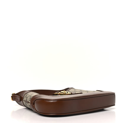 Gucci GG Supreme Monogram Azalea Calfskin Web Small Jackie 1961 Hobo Beige Ebony Brown Sugar 4 of 10