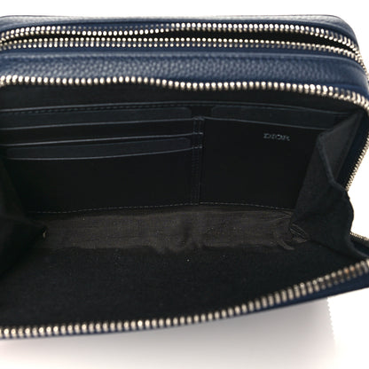Christian Dior Grained Calfskin Pouch Navy Blue 5 of 11