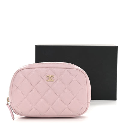 Chanel Caviar Quilted Small Curvy Pouch Cosmetic Case Light Pink 10 of 10