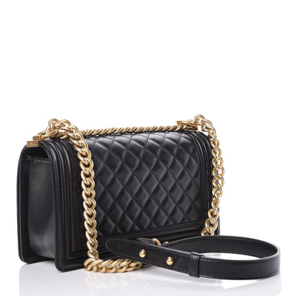 Chanel Lambskin Quilted Medium Boy Flap Black 3 of 13