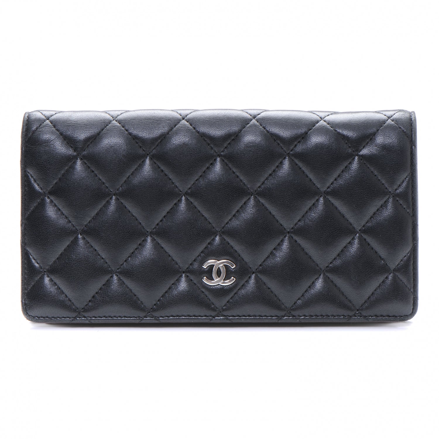 Chanel Lambskin Quilted Yen Wallet Black 1 of 7