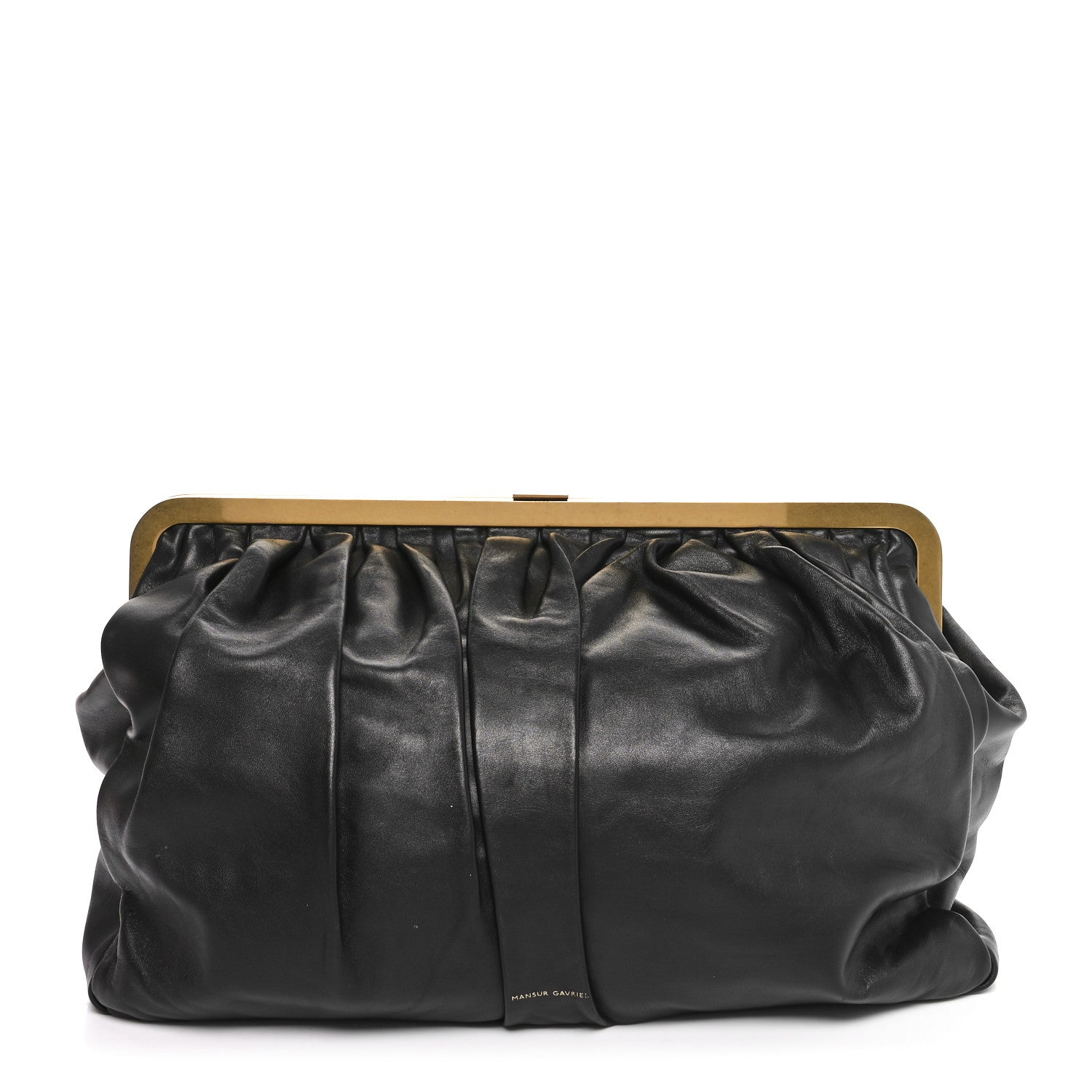 Mansur Gavriel Lambskin Wave Frame Clutch  Black 1 of 9