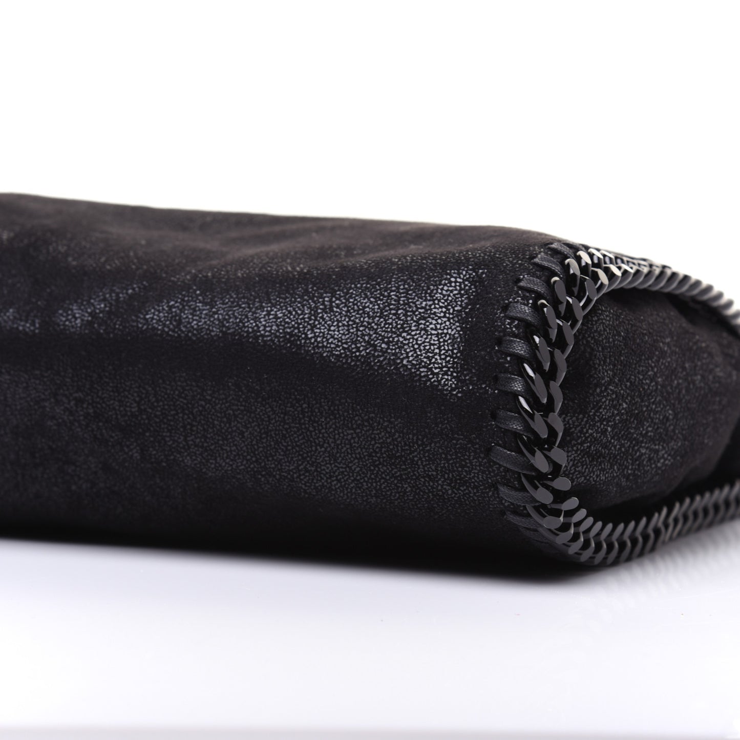 Shaggy Deer Mini Falabella Fold Over Tote Black