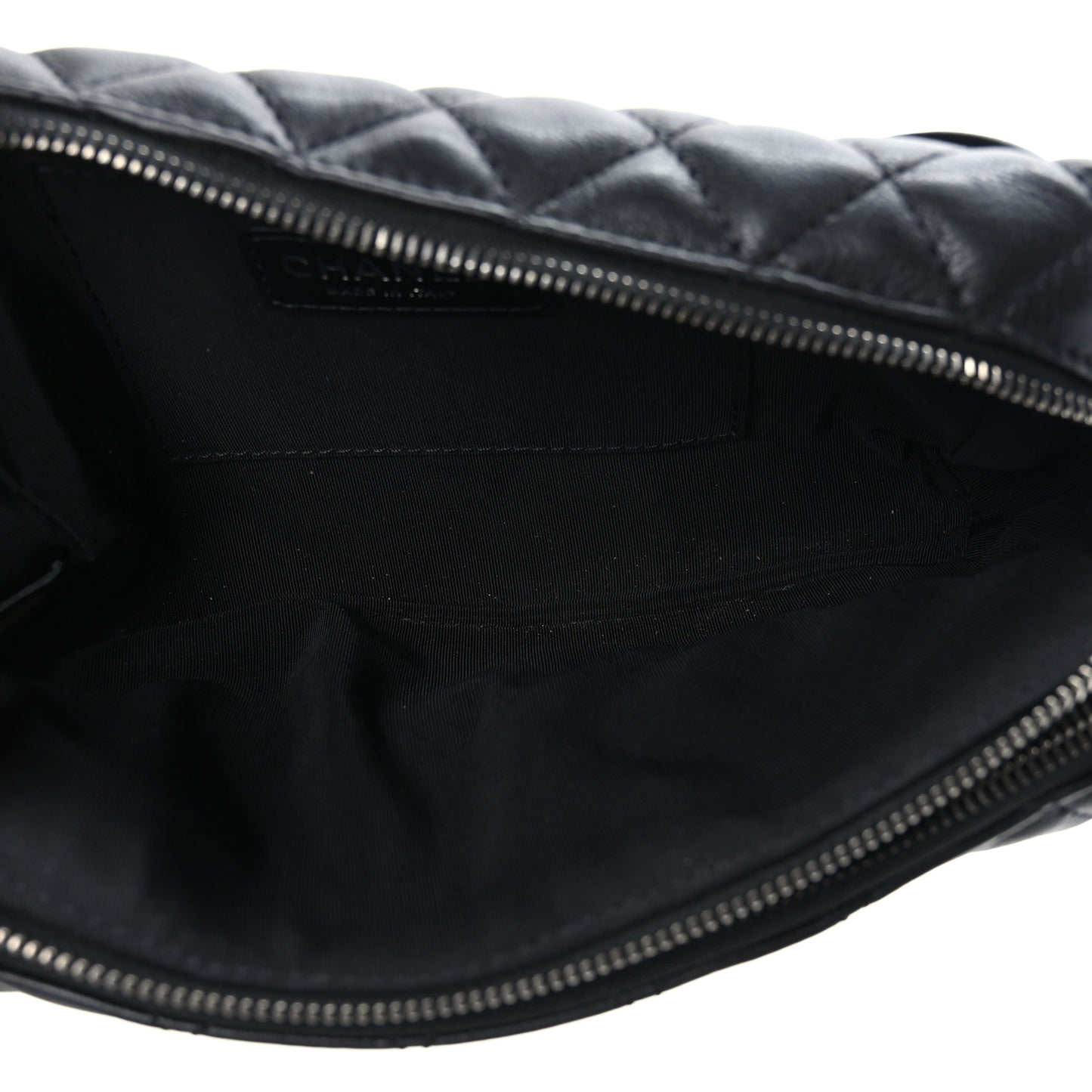 Calfskin Quilted Waist Bag Black