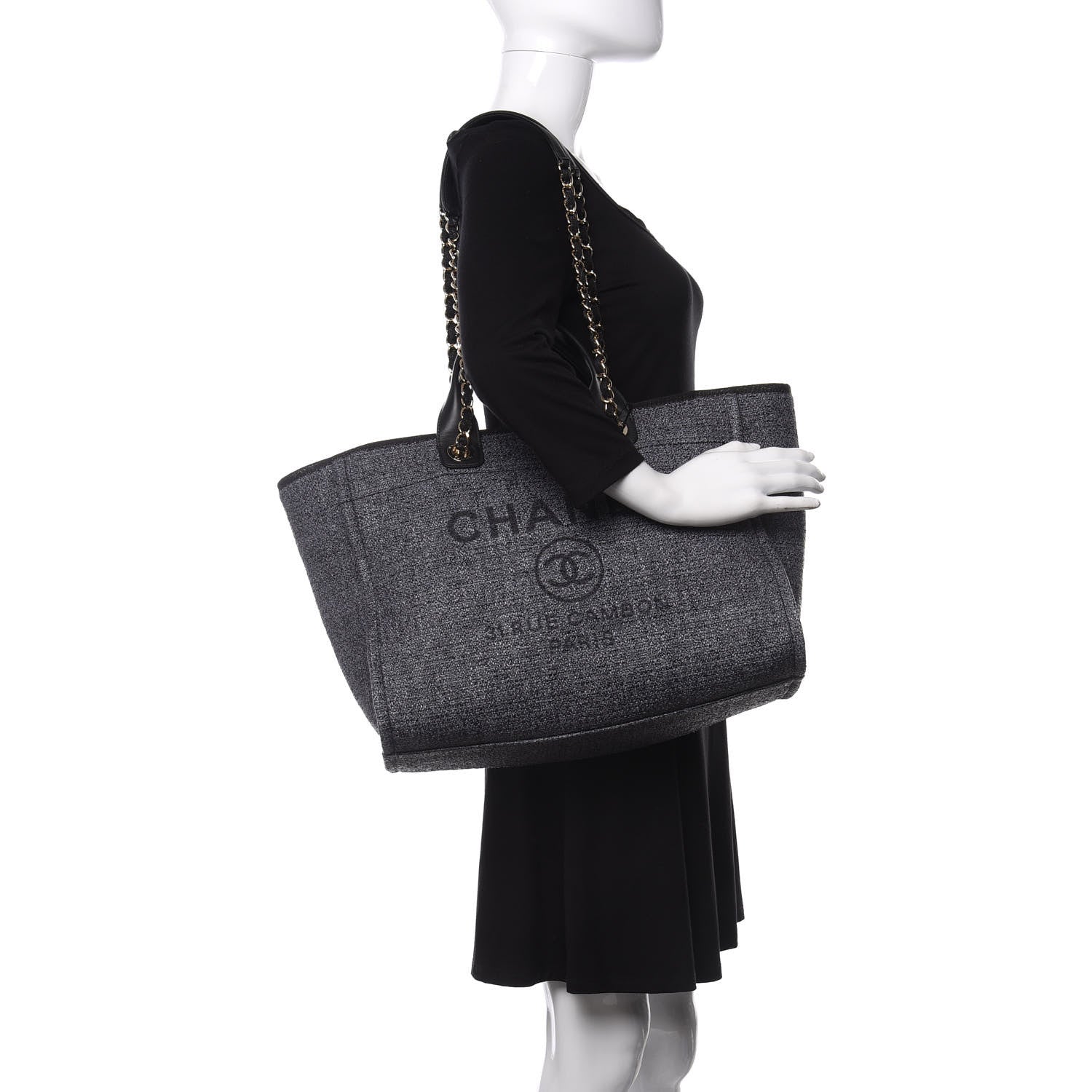 Chanel Lurex Boucle Medium Deauville Tote Black 2 of 11