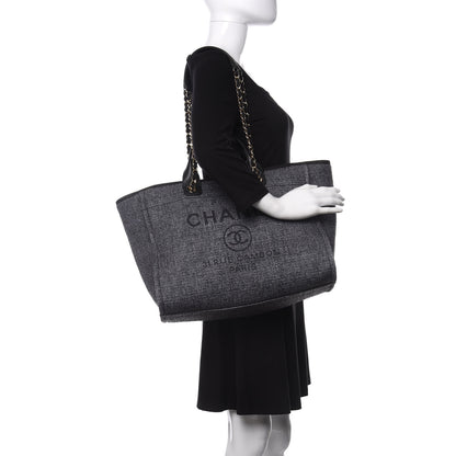 Chanel Lurex Boucle Medium Deauville Tote Black 2 of 11
