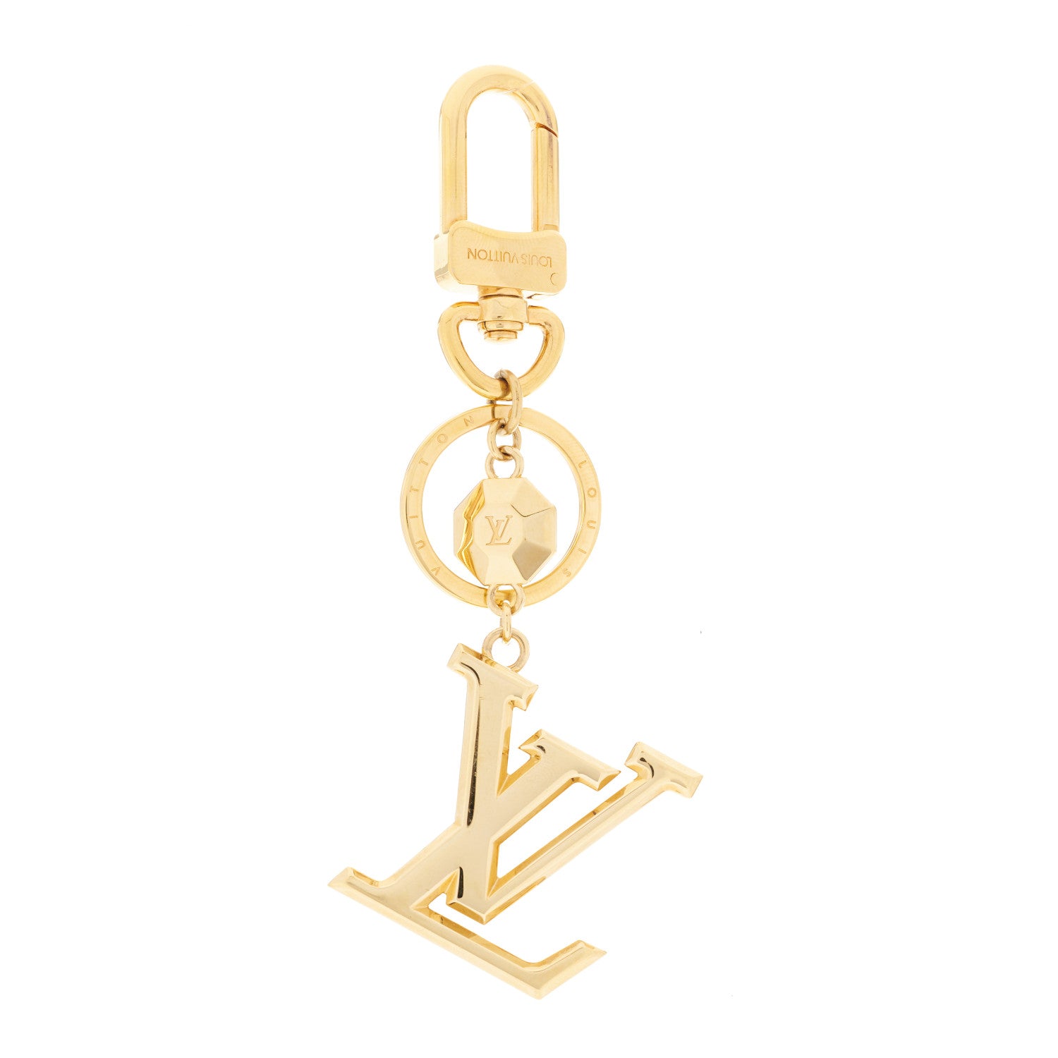 Louis Vuitton LV Facettes Bag Charm Key Holder Gold 1 of 4