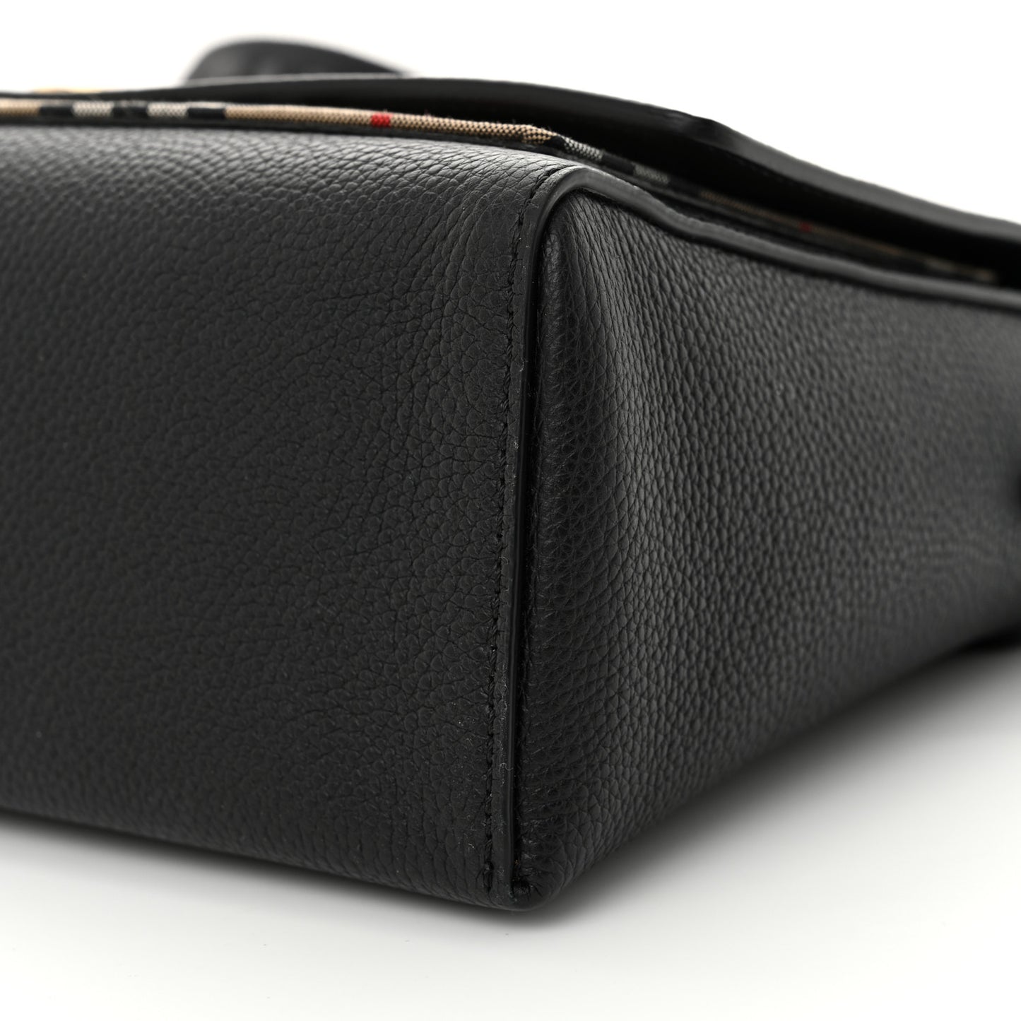 Grainy Calfskin Vintage Check Note Crossbody Bag Black