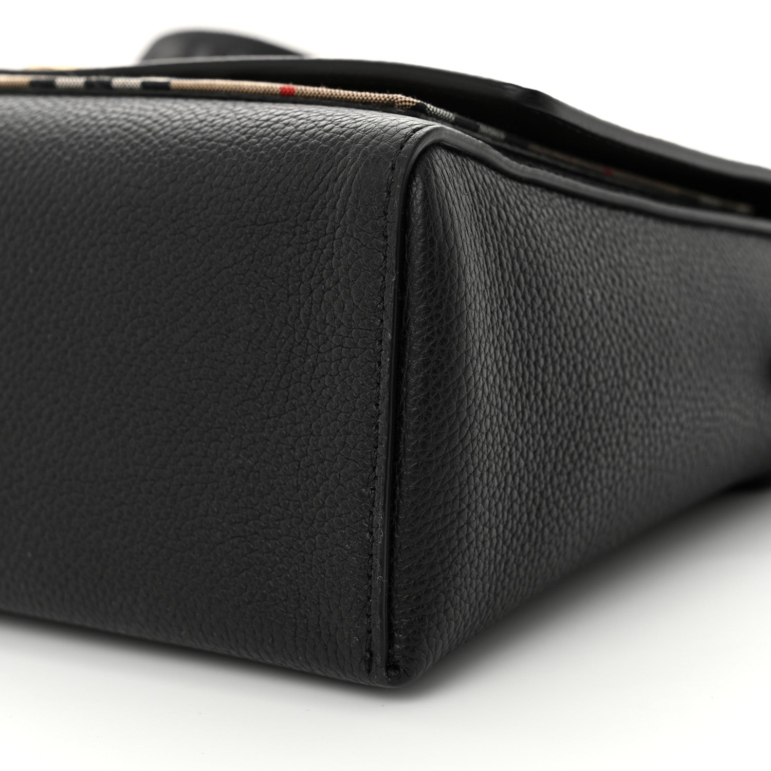 Burberry Grainy Calfskin Vintage Check Note Crossbody Bag Black 9 of 10