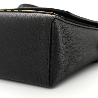 Burberry Grainy Calfskin Vintage Check Note Crossbody Bag Black 9 of 10