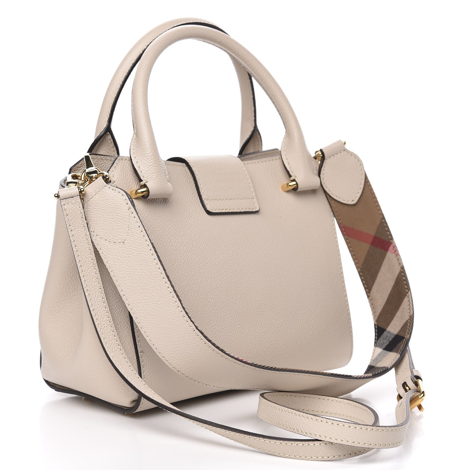 Burberry Soft Grain Calfskin Small Buckle Tote Limestone 3 of 11