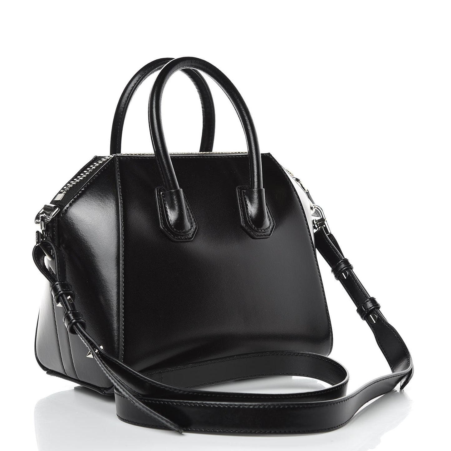 Shiny Lord Calfskin Mini Antigona Black