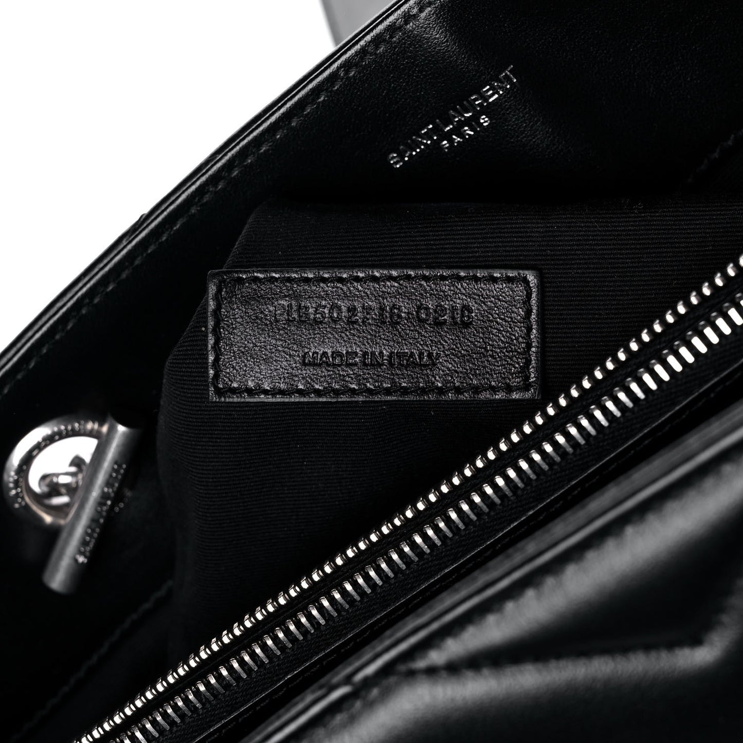 Calfskin Y Quilted Monogram Large Loulou Shopper Black