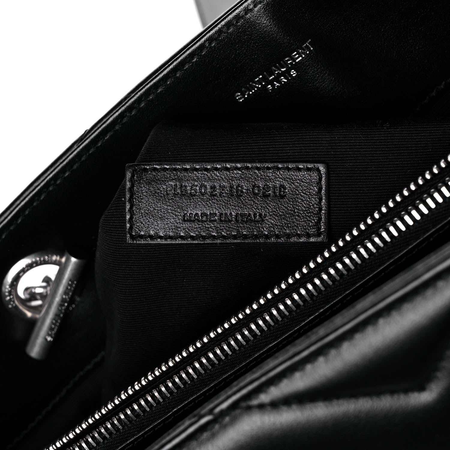 Saint Laurent Calfskin Y Quilted Monogram Large Loulou Shopper Black 8 of 13