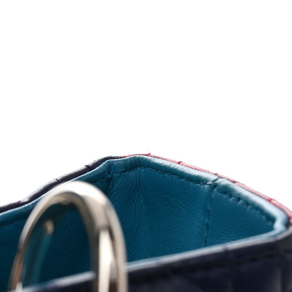 Christian Dior Lambskin Cannage Medium Tri-Color Lady Dior Sapphire Fuchsia Turquoise 15 of 18