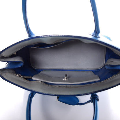 Christian Dior Grained Calfskin Bar Tote Blue 5 of 9