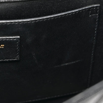 Saint Laurent Grain De Poudre Matelasse Chevron Medium Monogram Satchel Black 11 of 14