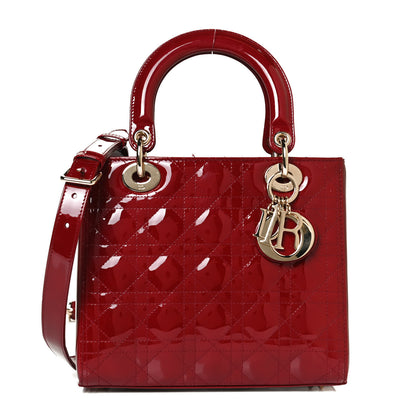 Christian Dior Patent Cannage Medium Lady Dior Red 1 of 11