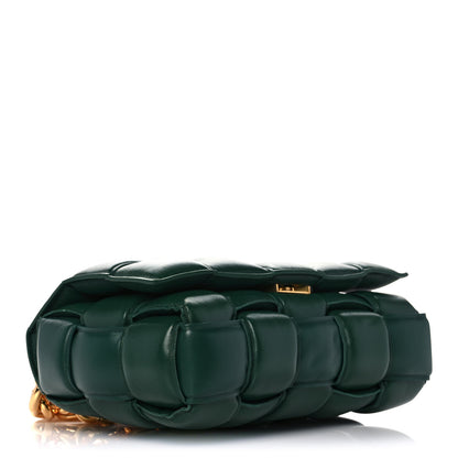 Bottega Veneta Lambskin Maxi Intreccio Padded Chain Cassette Crossbody Bag Racing Green 4 of 13